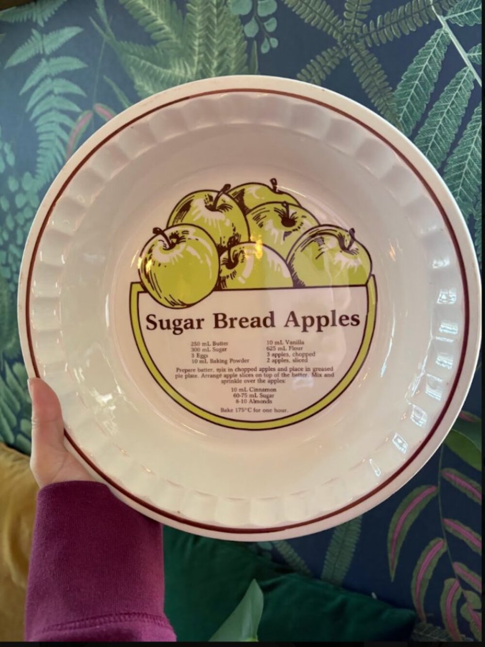 Vintage Recipe Pie Plate